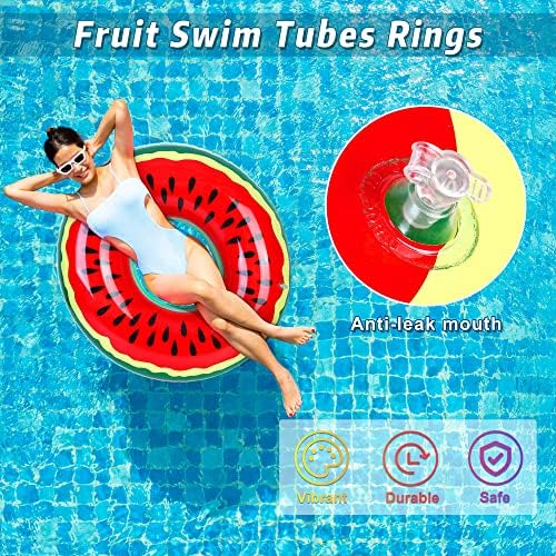 Elcoho 5 Piece Inflatable Swim Rings Pool Toys