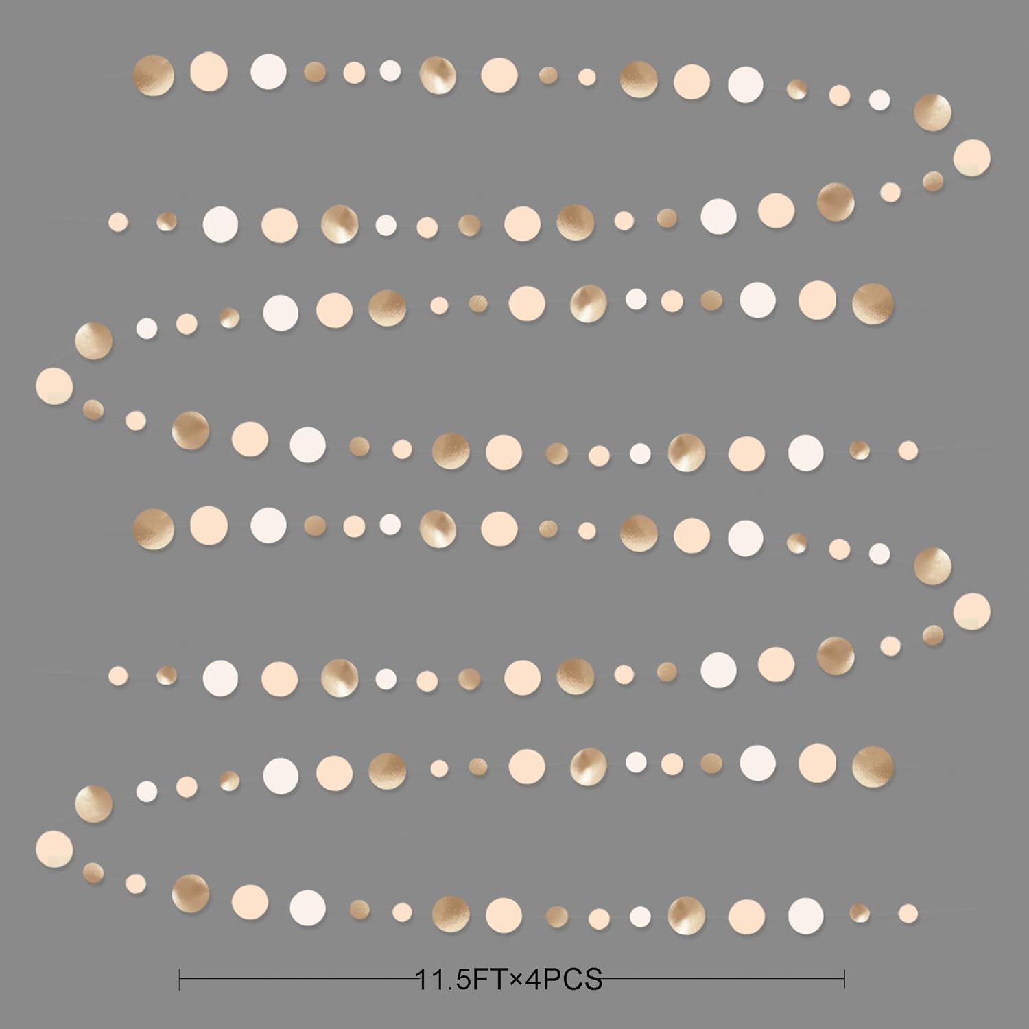 Champagne Gold Circle Dot Garland for Party Decorations
