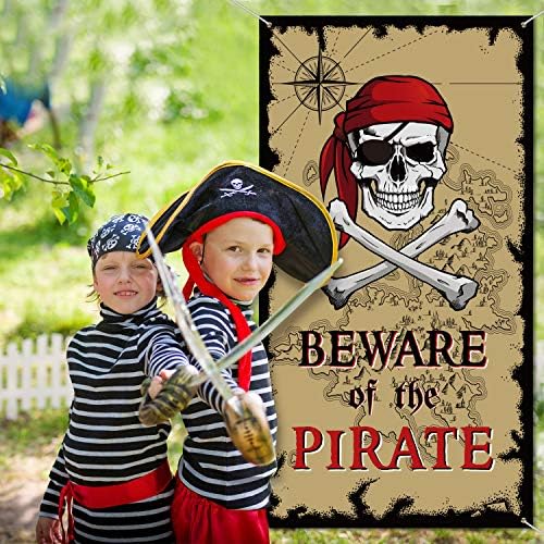 Beware of Pirates Door Banner for Party Decorations