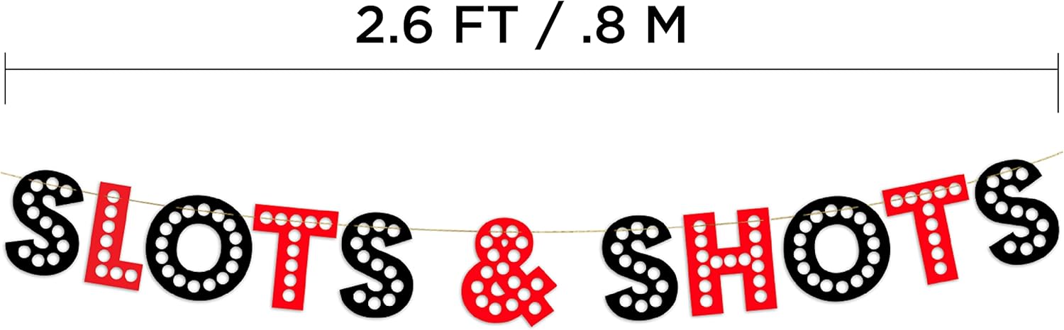 Casino Themed Glitter Banner for Vegas Parties