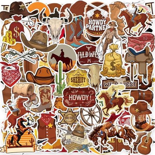 105 PCS Western Cowboy Stickers for Party Decorations