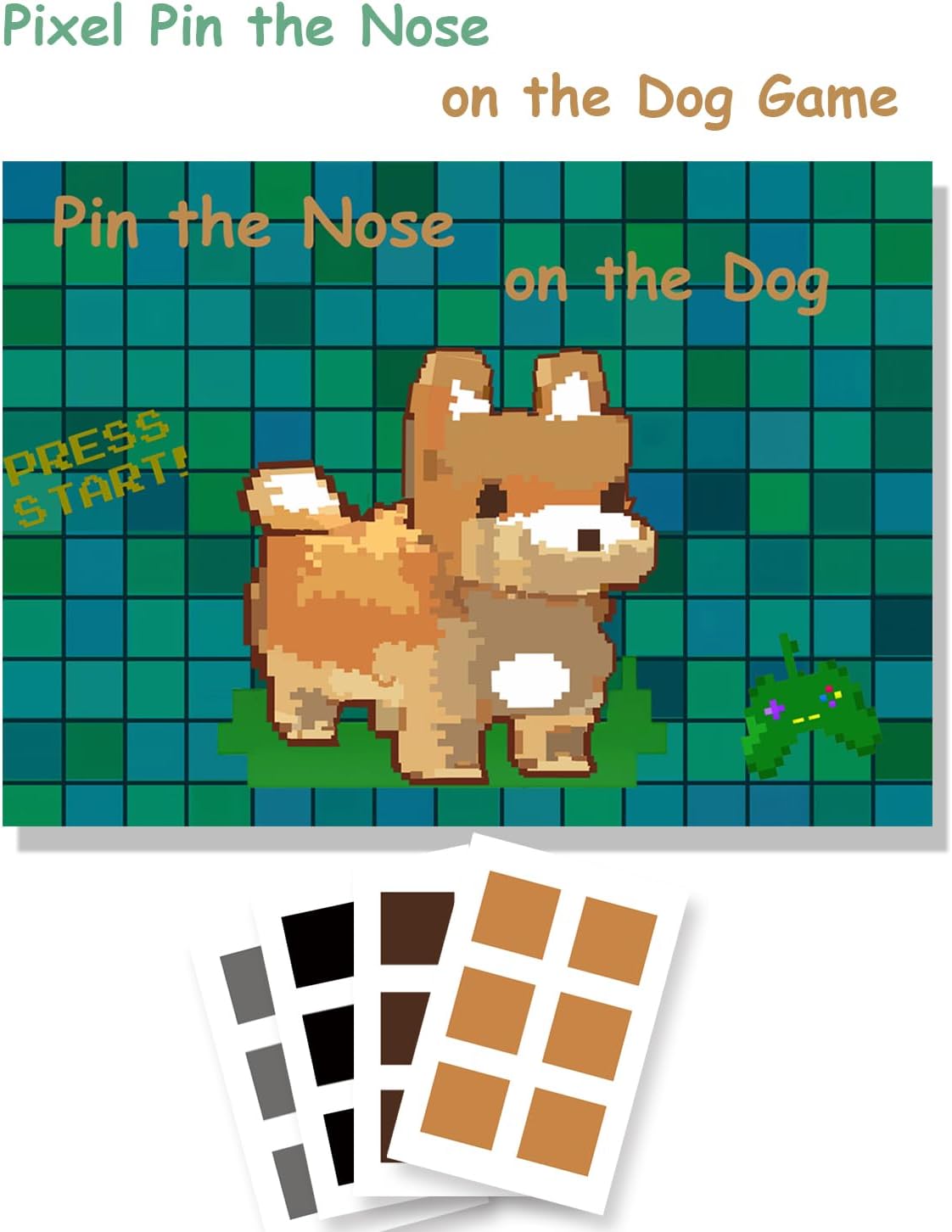 Pixel Party Favors with Pin the Tail Game Set