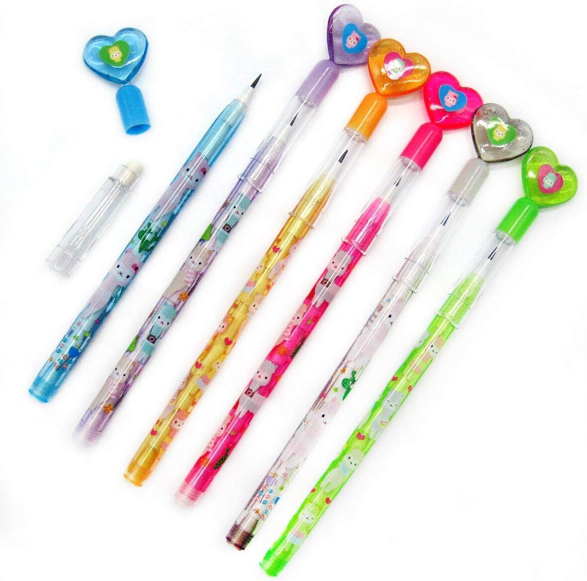 Tiny Mills 24 Pcs Llama Stacking Push Pencil Set