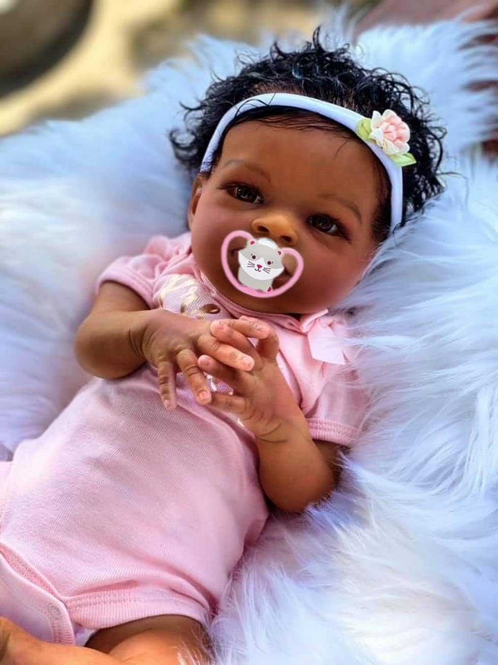 KOKOMANDY 20 Inch Reborn Baby Doll Black Girl