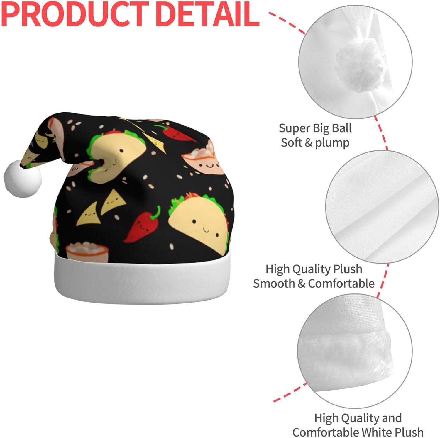 QINZHENG Personalized Santa Hat Christmas Party Fun Headwear for Women