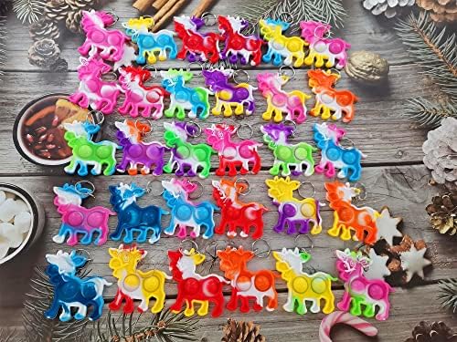 100-Pack Mini Pop Cow Fidget Keychain Backpack
