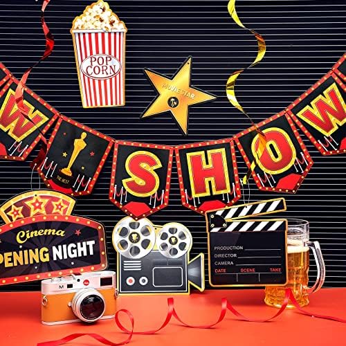 45 Piece Movie Night Decor Kit with Banner and Swirls