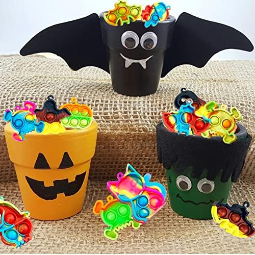 40 Pcs Halloween Pop Keychain Fidget Toy Pack