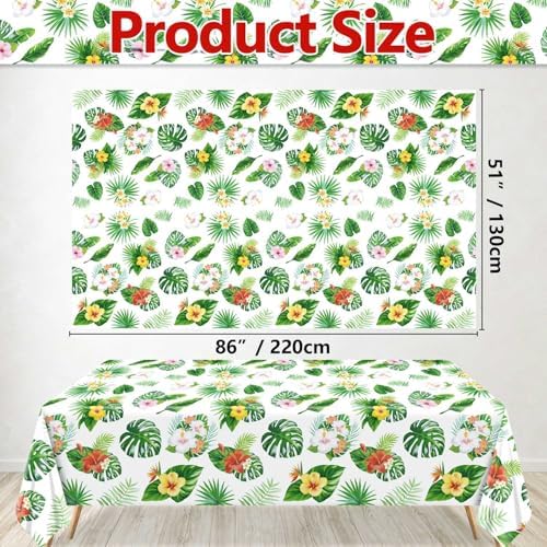 4 Pack Hawaiian Luau Tablecloths for Party Decorations
