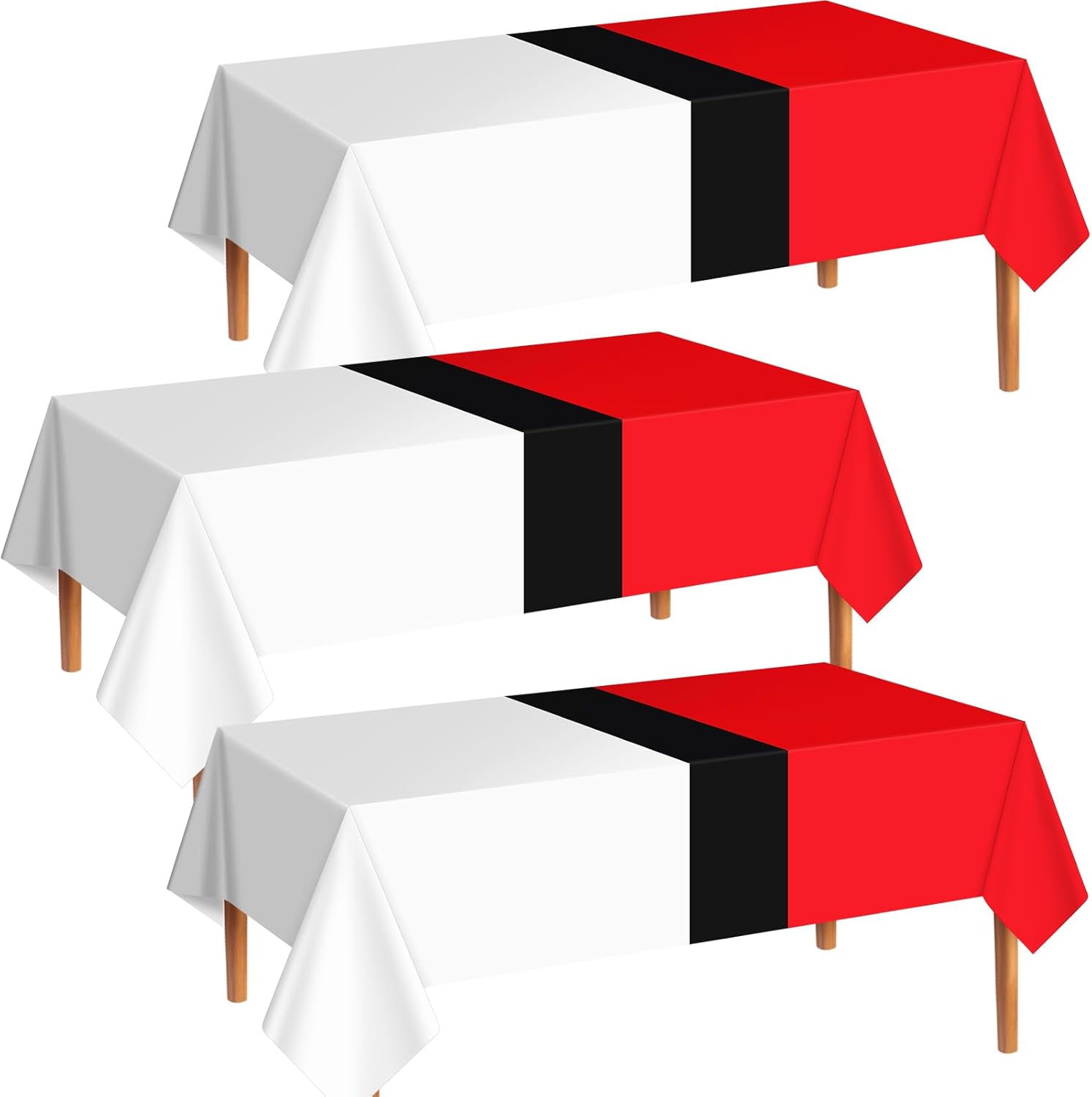 Oudain 3 Pcs Cartoon Animation Birthday Tablecloth Red White 54x108 Inch Large Cover