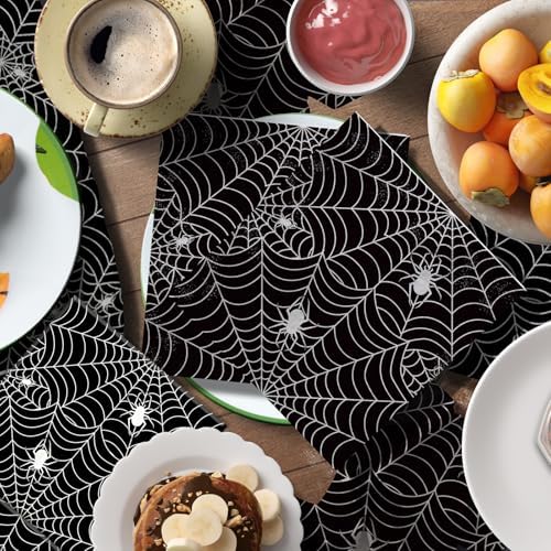50 Pack Halloween Black Spider Napkins