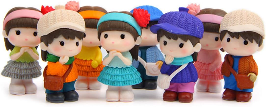 8 Pcs Cute Boys Girls Couple Figures Cake Toppers
