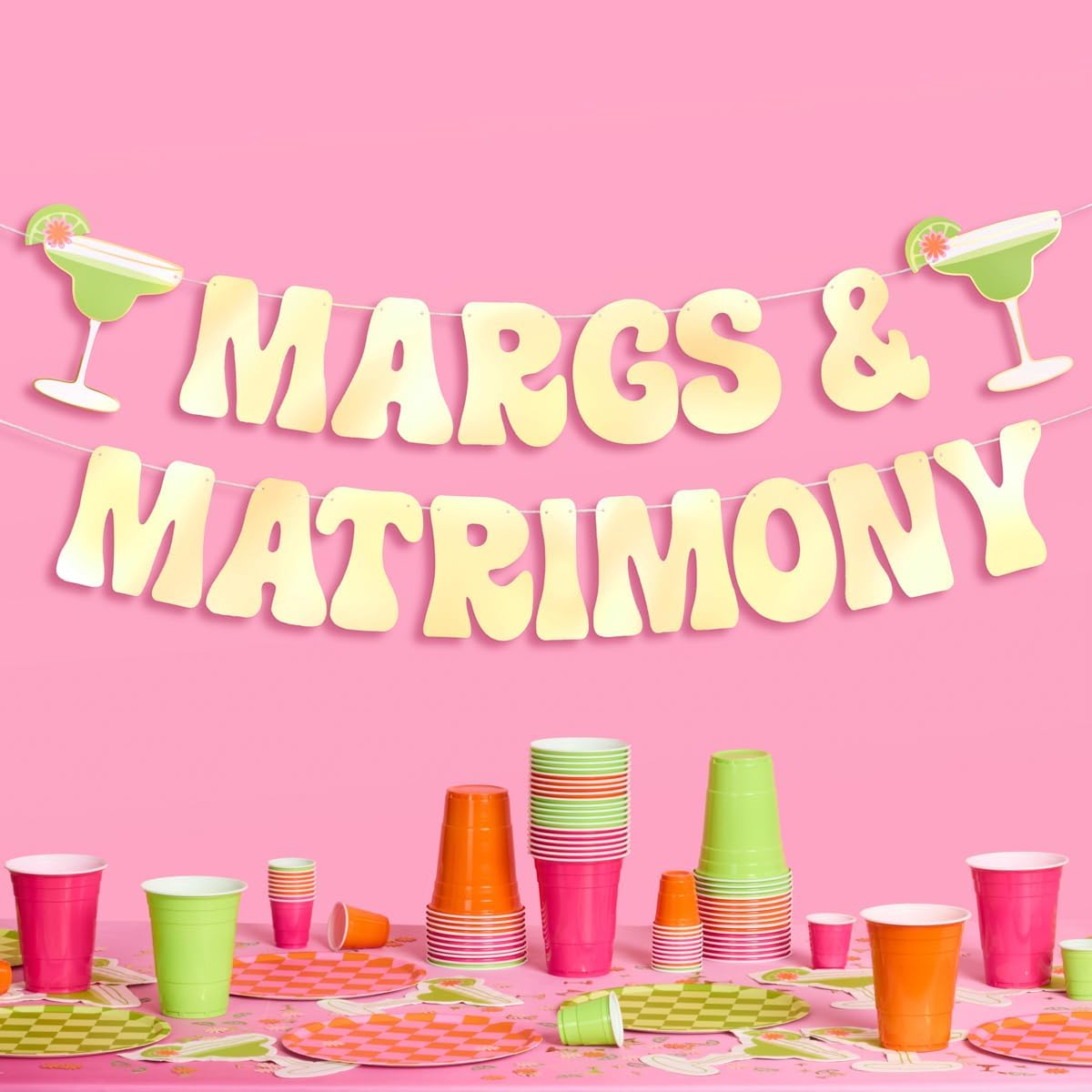 XO Fetti Margs Matrimony Gold Foil Banner 5 Ft