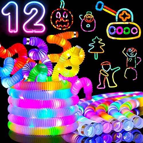 Jishi Light Up Pop Tubes LED Glow Sticks 8-Pack