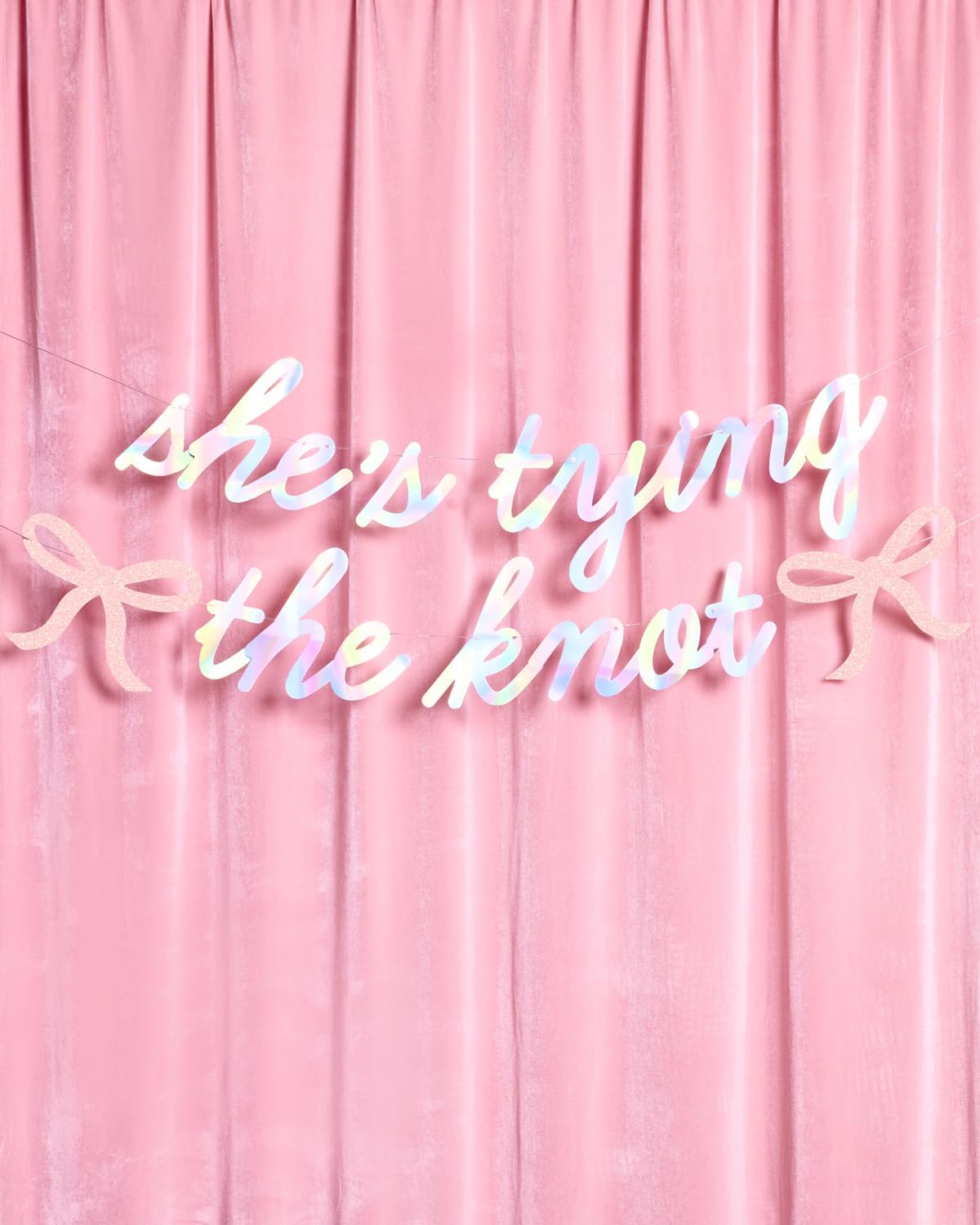 XO Fetti Shes Tying the Knot Banner - Iridescent Foil 45 Ft