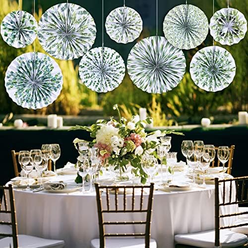 Outus 9 Pcs Eucalyptus Paper Fans Classroom Decor