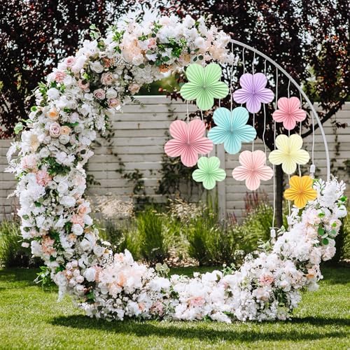 COCHIE Pastel Paper Fan Flowers Classroom Decorations Set