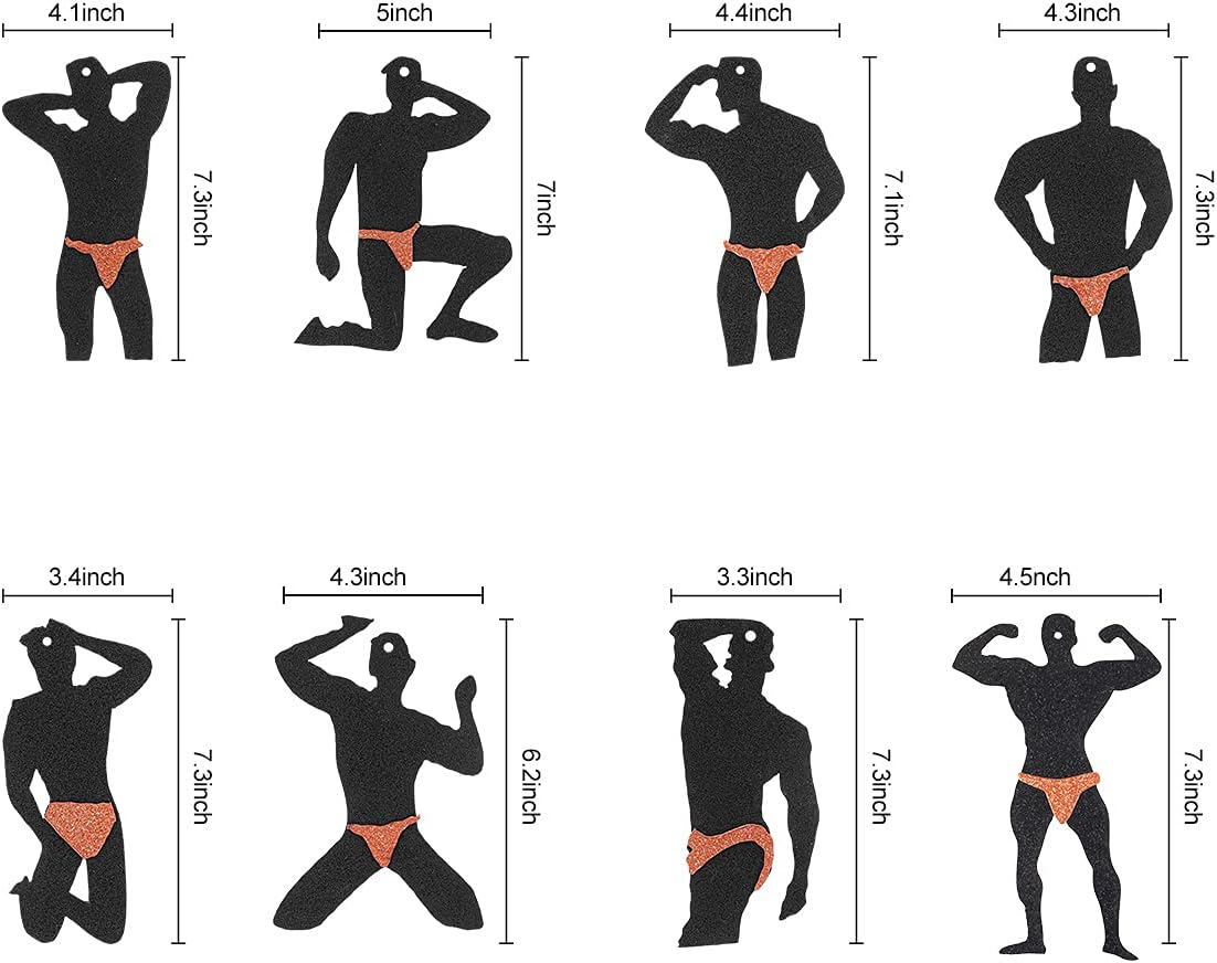 Lnlofen 30Pcs Rose Gold Male Dancer Bachelorette Decor