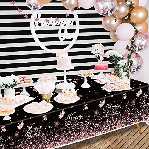 Black Rose Gold Tablecloth Pack of 4 for Birthday Party