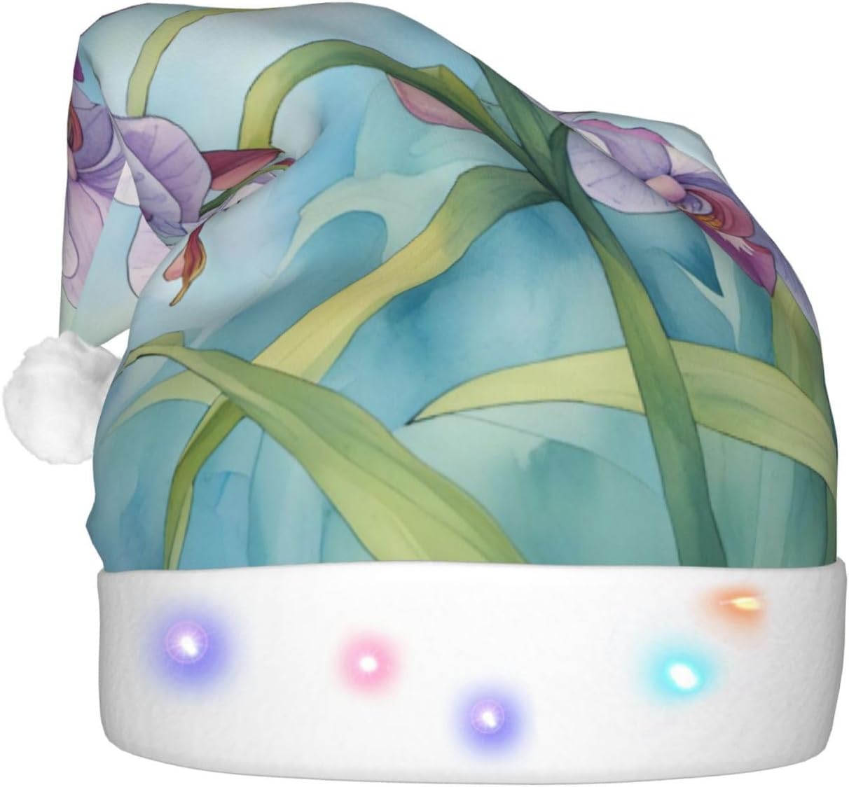 QINZHENG LED Orchid Butterfly Santa Hat for Adults