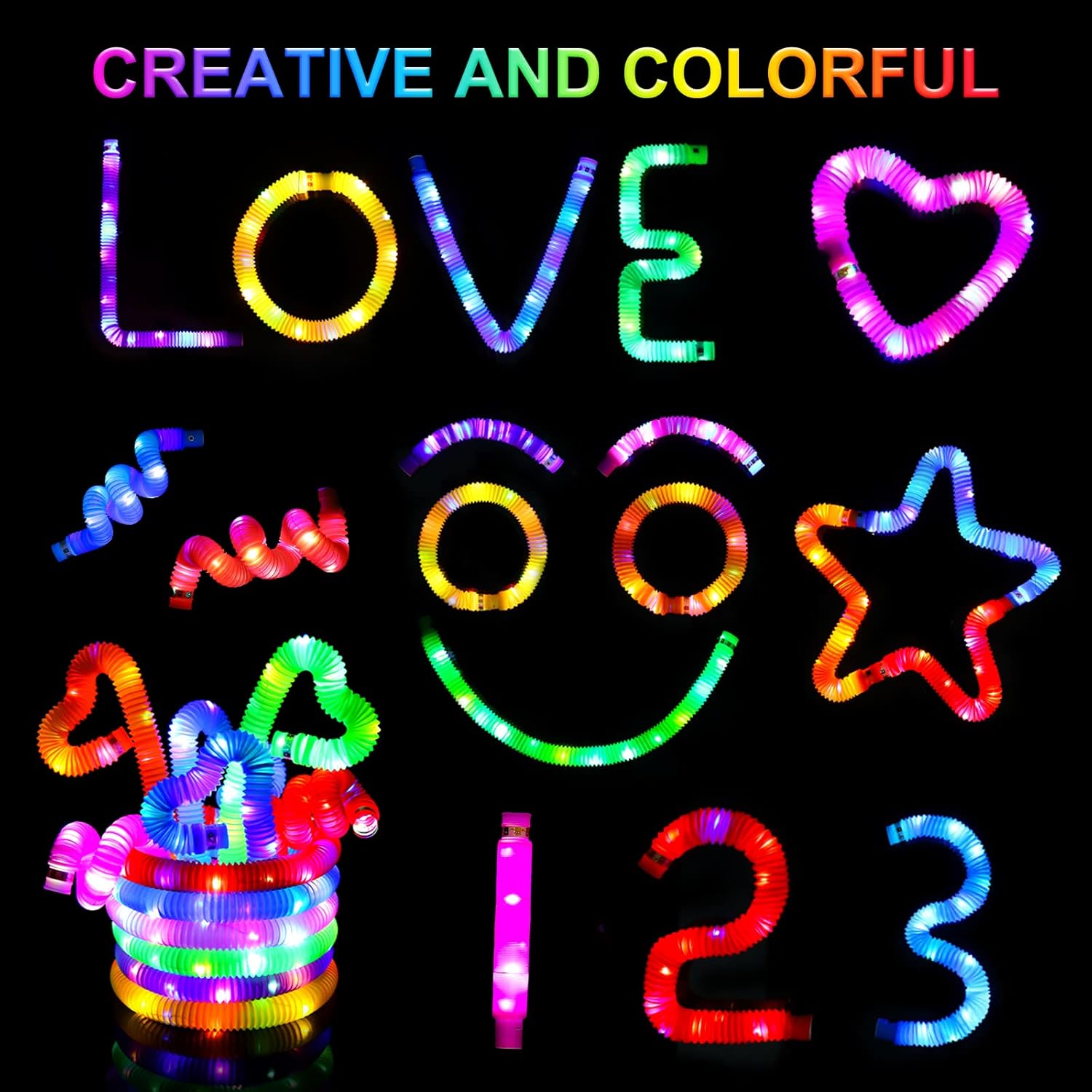 UrChoice Glow Sticks Party Favors 15 PCS LED Pop Tubes