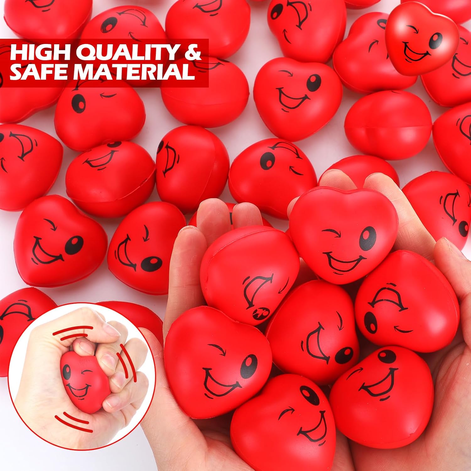 40 Piece Valentine Heart Stress Balls with Gift Box