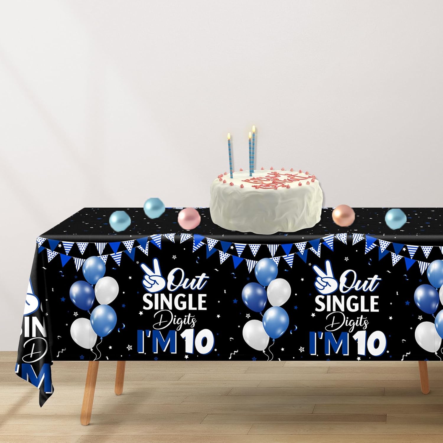 10th Birthday Decorations for Boys 3pcs Tablecloths