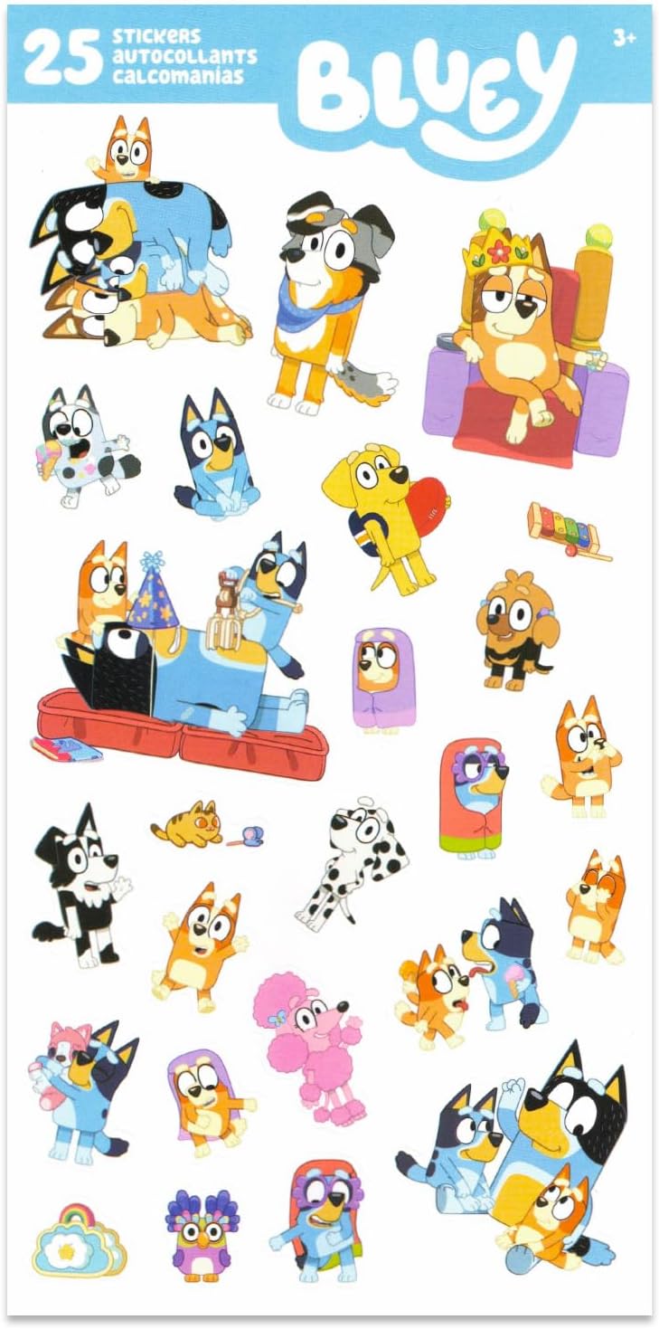 Bluey Party Favors 12 Pack Sticker Sheets for Kids