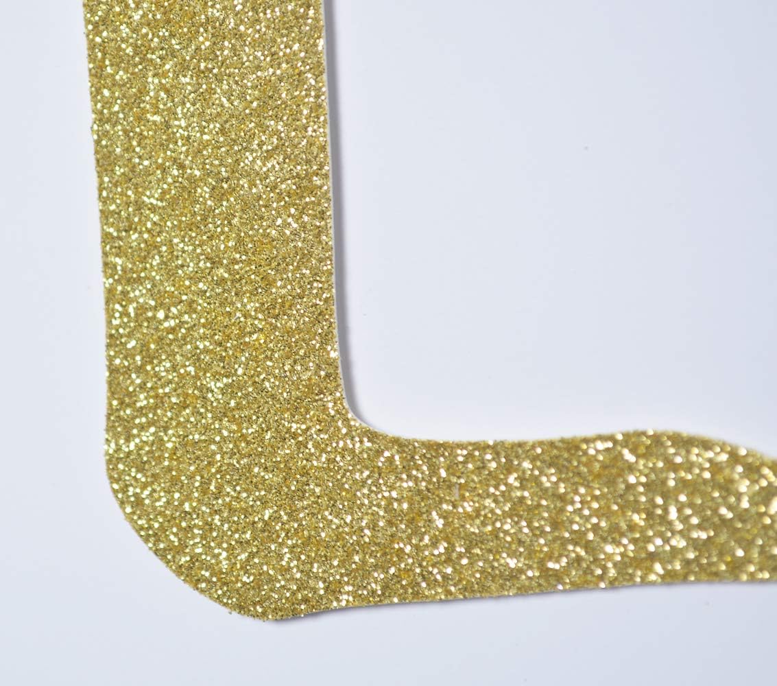 Paris Themed Gold Glitter Banner Decor