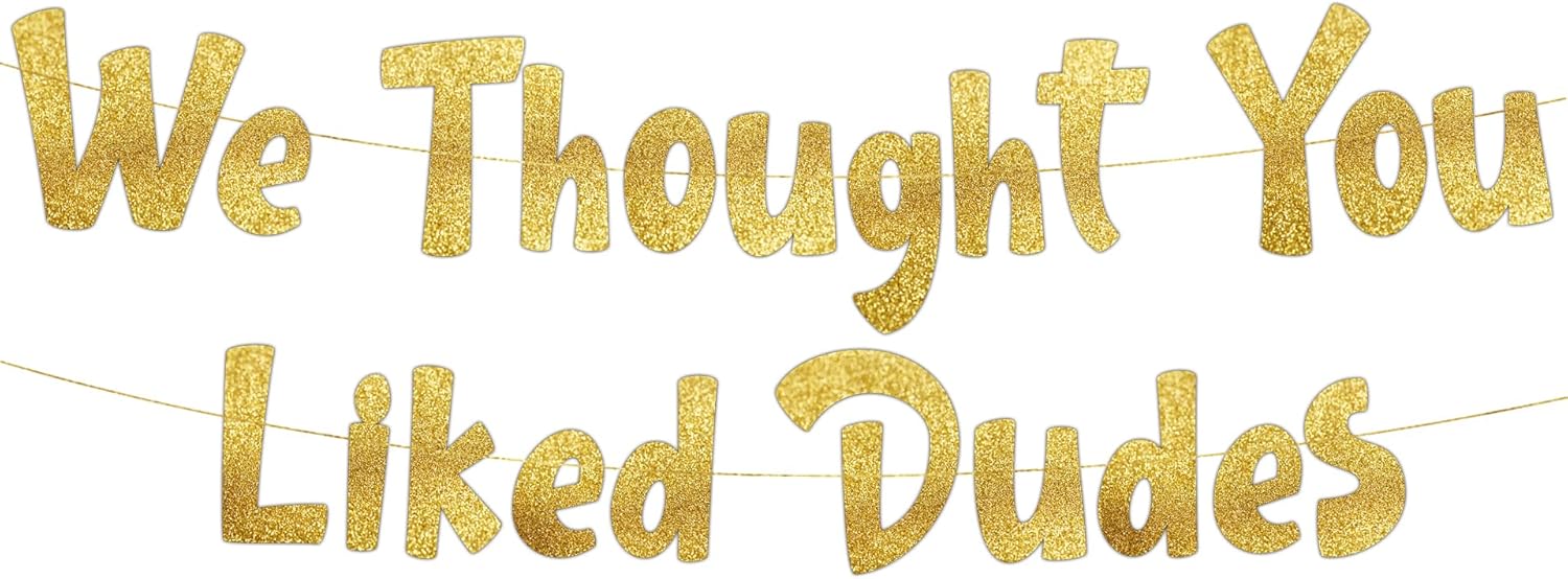 Funny Bachelor Party Gold Glitter Banner