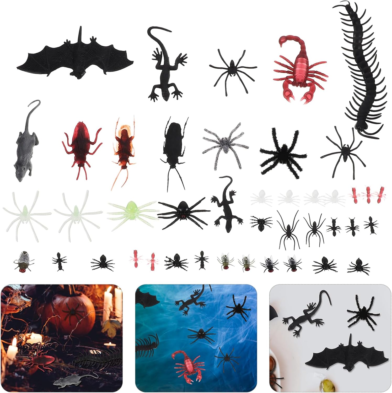 Totority Hyper-Realistic Bugs 44PCS Scary Prop Set