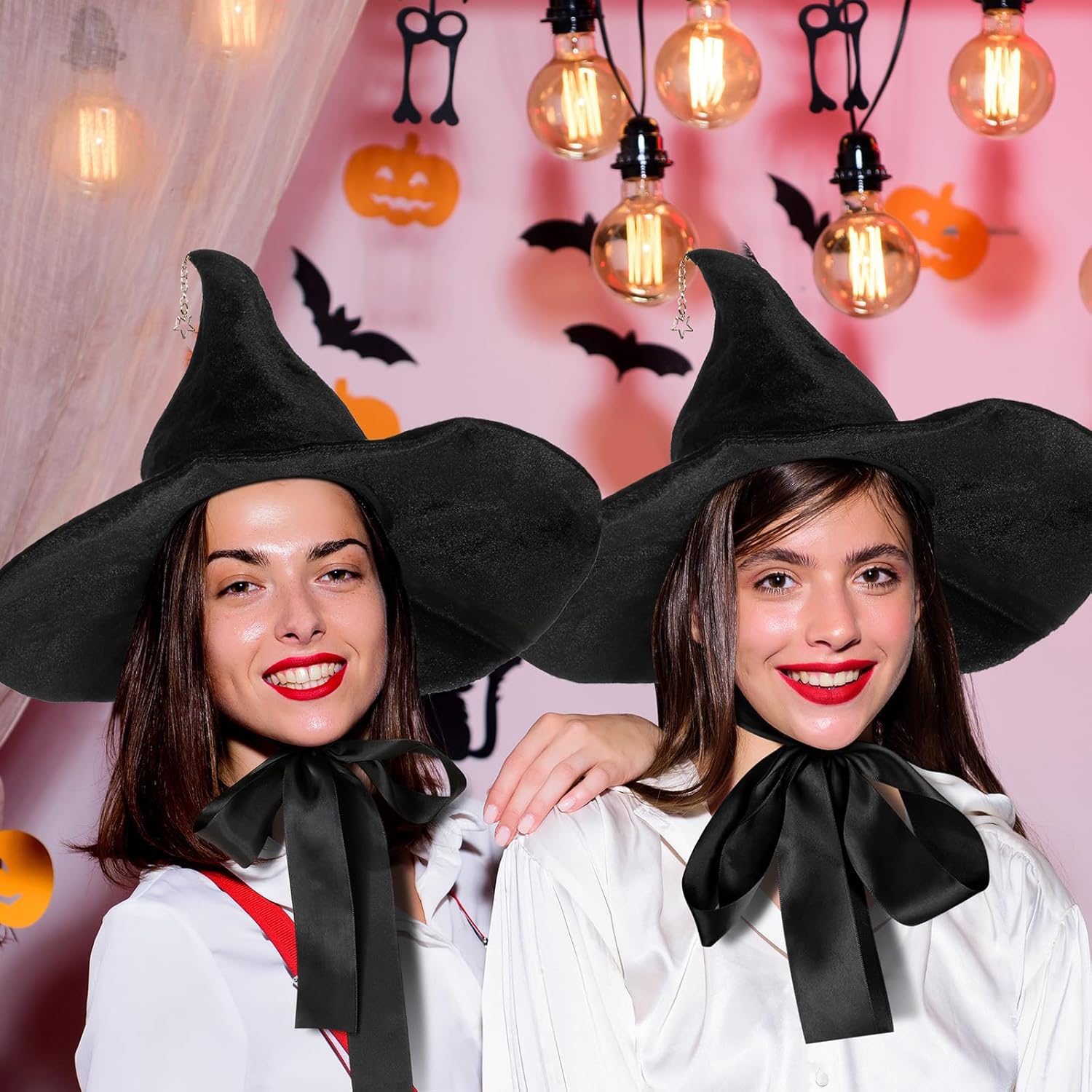 Liitrsh Halloween Witch Hat and Broom Set for Women