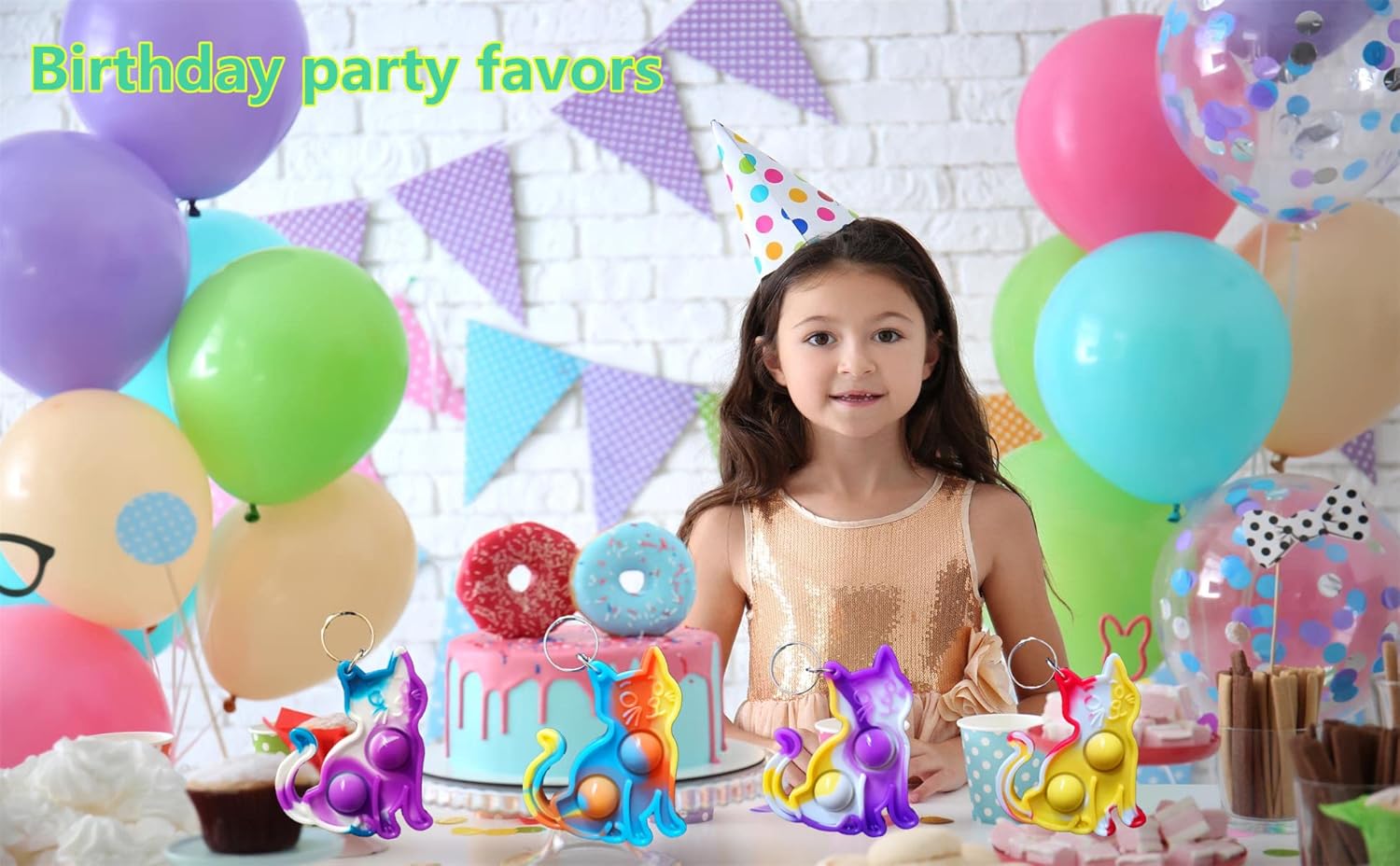 30 Pcs Mini Pop Cat Fidget Keychain Gifts