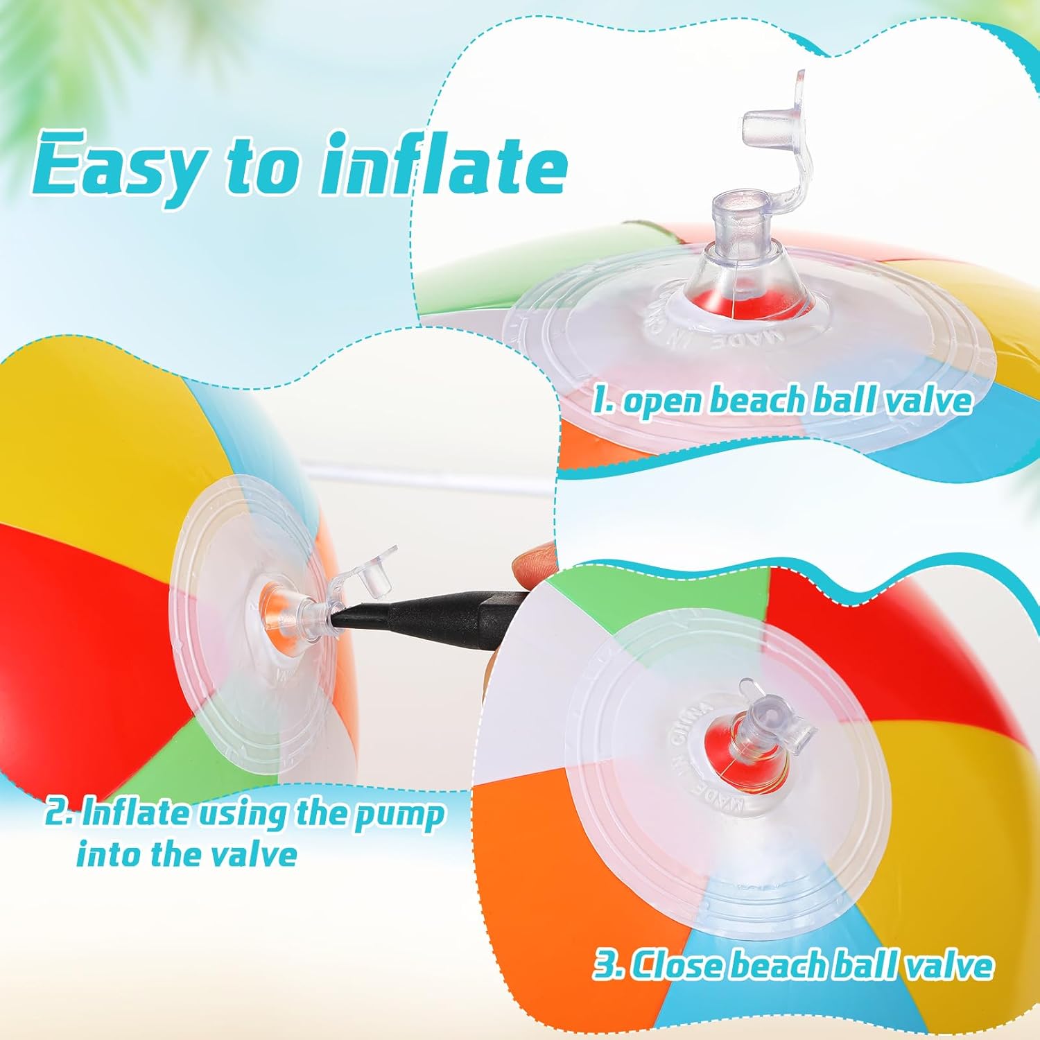 100 Pack Inflatable Beach Balls Rainbow 10 11 126