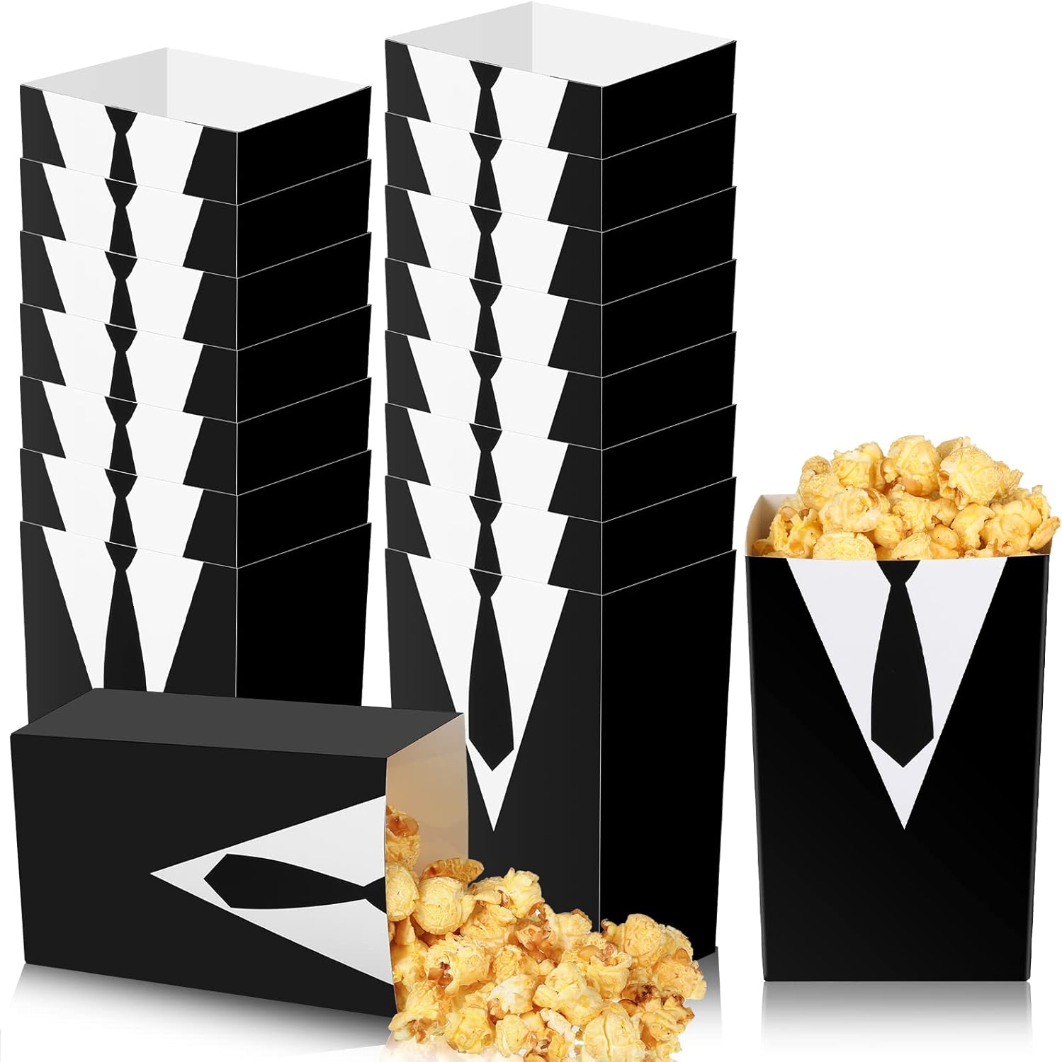 Irenare 24 Piece Baby Tuxedo Popcorn Bags