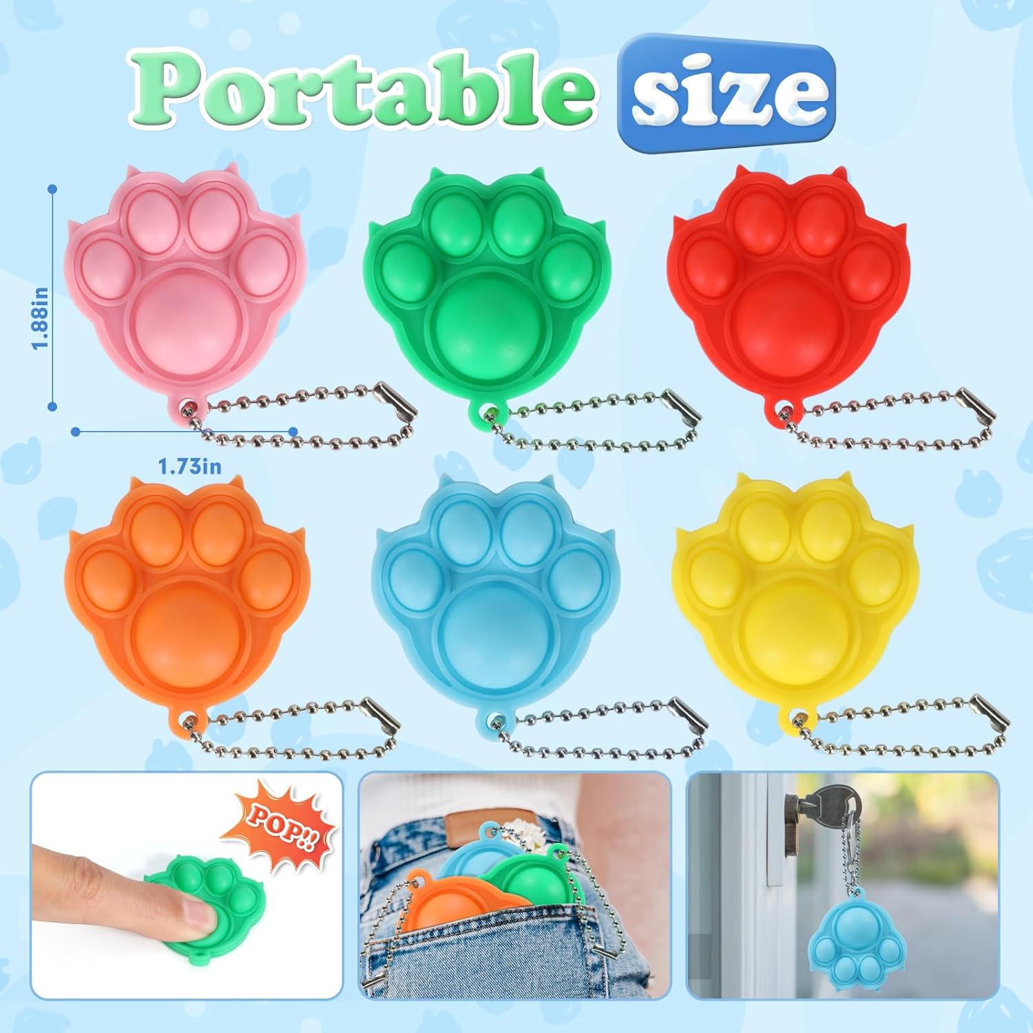 112pcs Mini Pop Fidget Toys Stress Relief Pack
