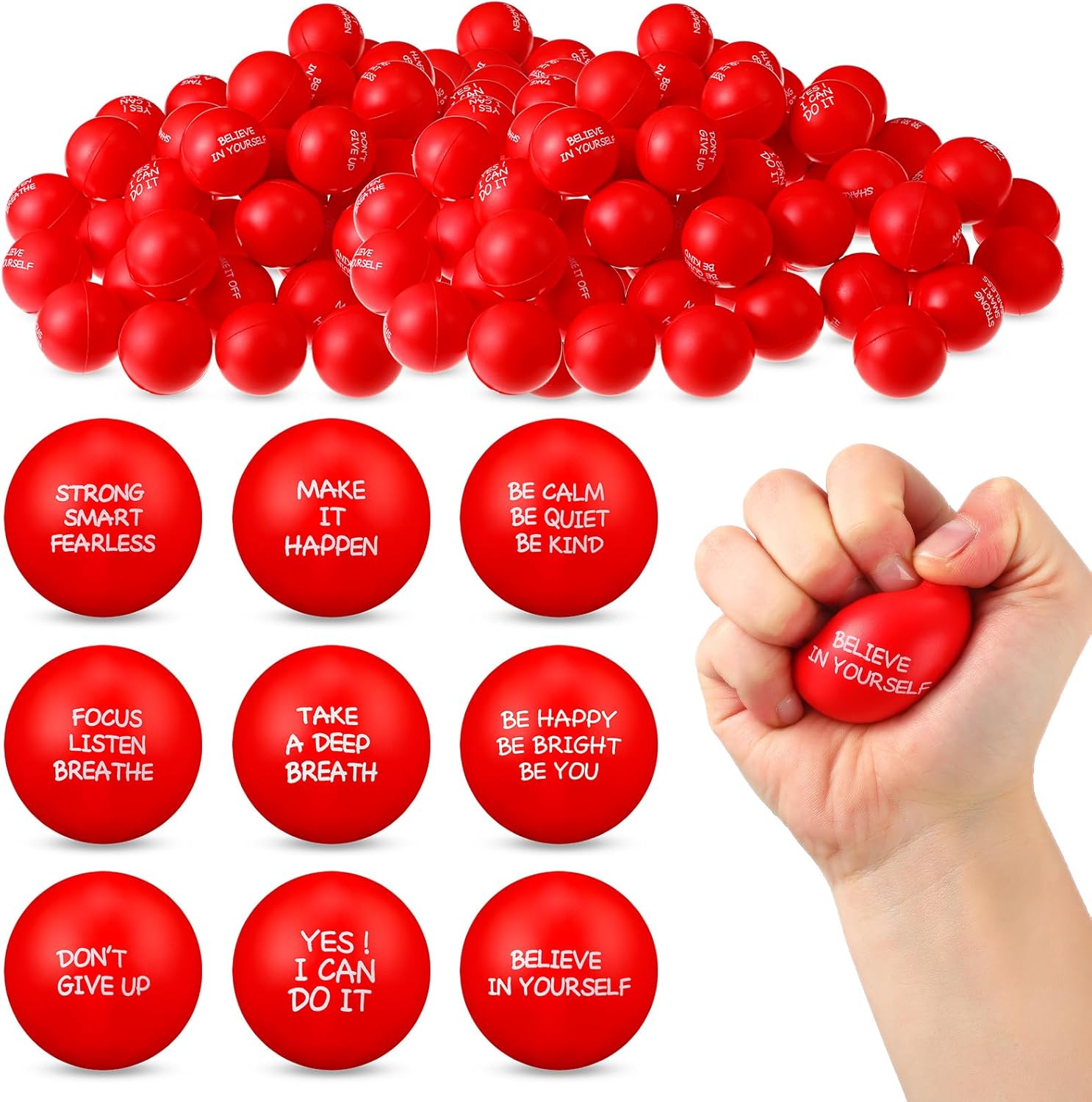 Shappy 72 Pcs Stress Relief Balls with Inspirational Quotes