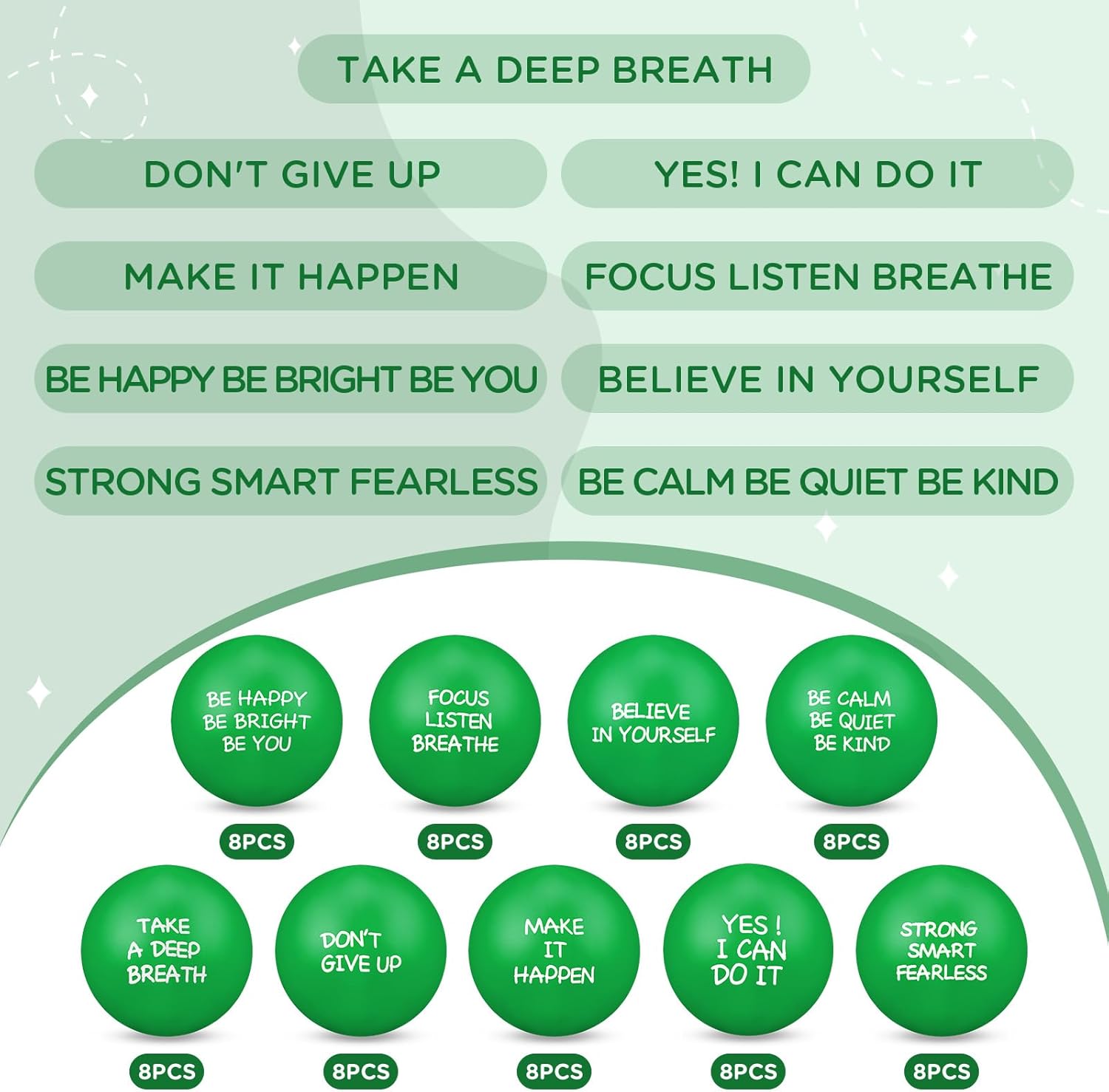Shappy 72 Pcs Stress Relief Therapy Fidget Balls with Quotes