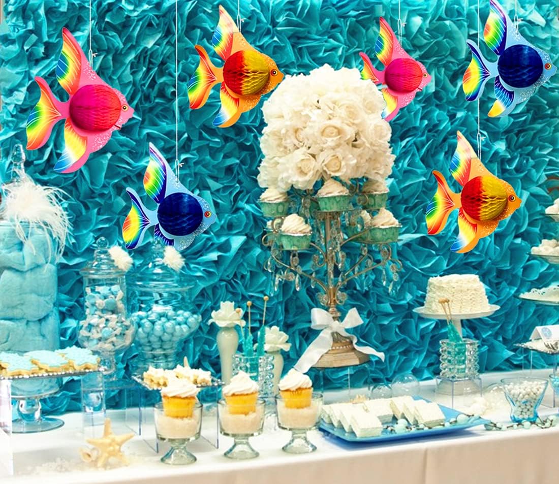 GuassLee 10pcs Tissue Fish Decorations 10 Inch