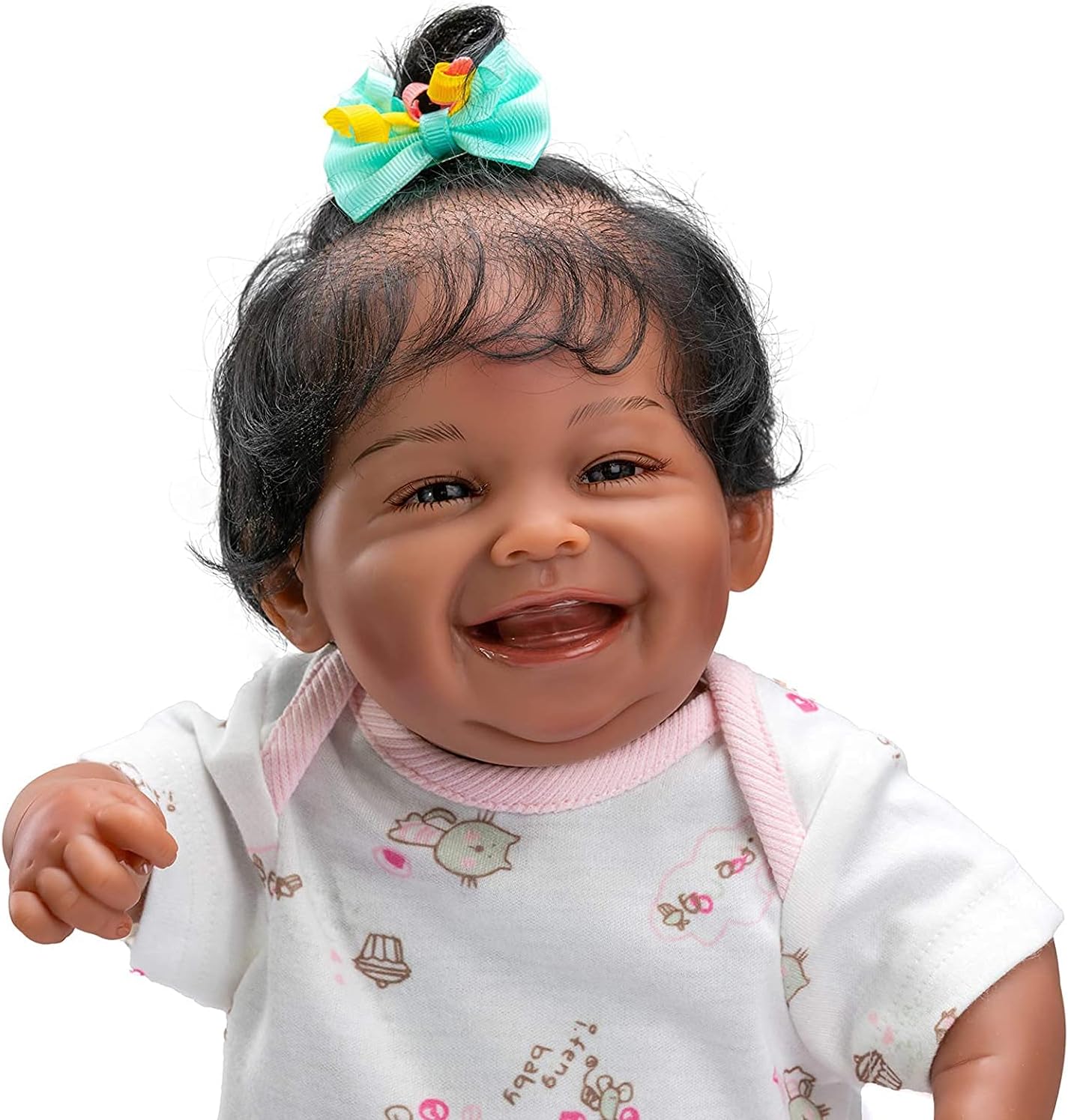 Ecomgoo 20 Inch Reborn Baby Doll Black Realistic Laughing