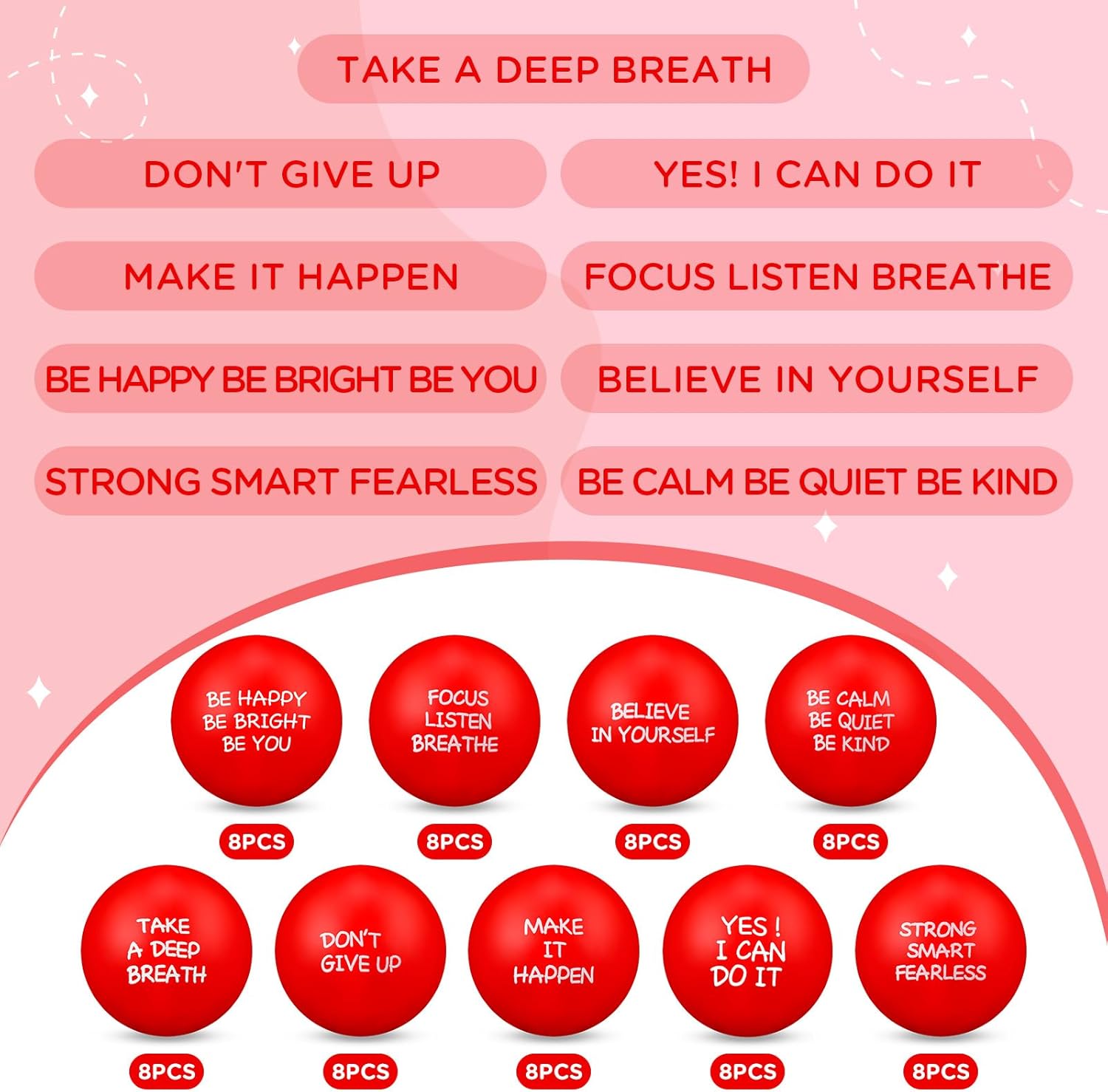 Shappy 72 Pcs Stress Relief Balls with Inspirational Quotes