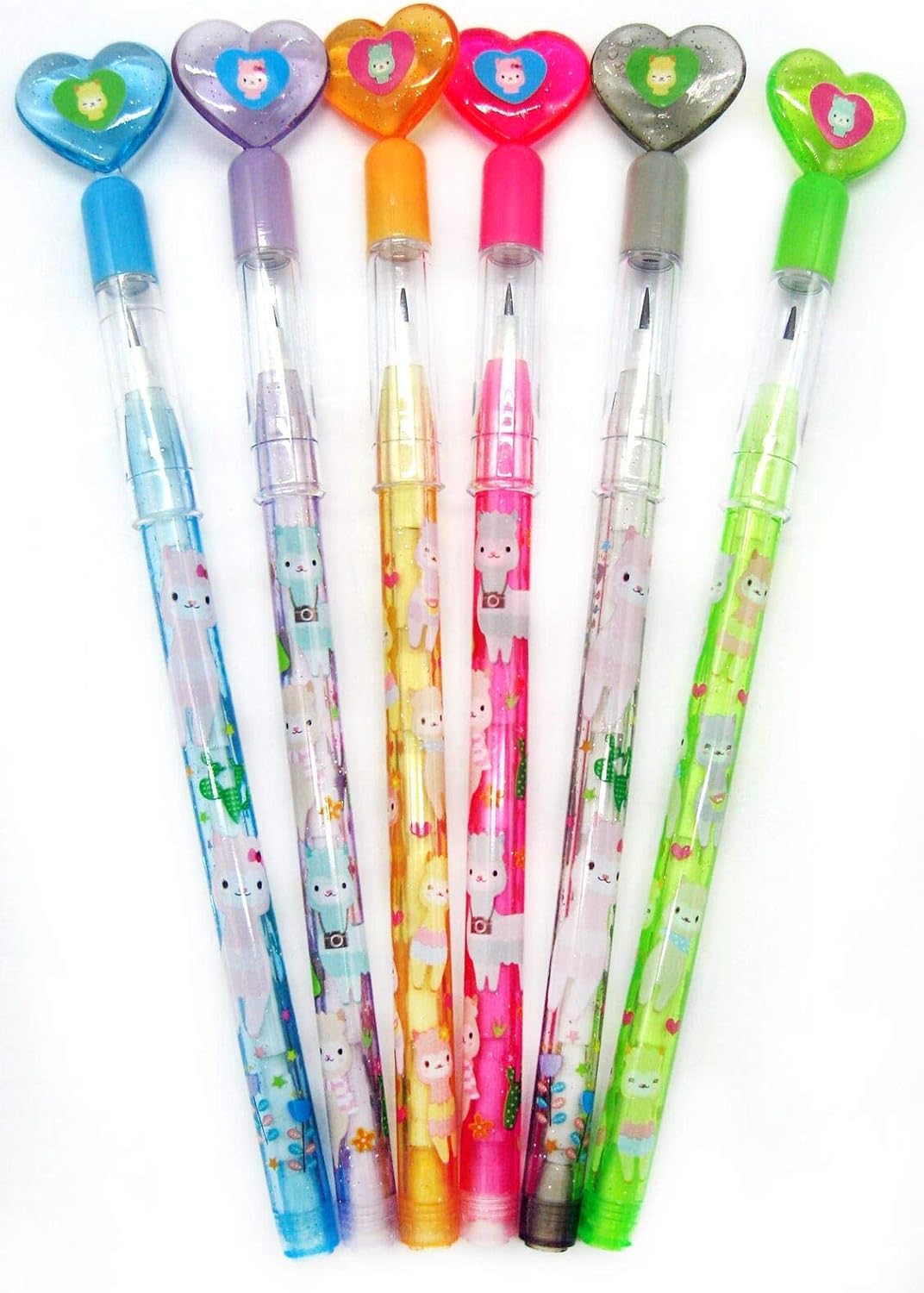 Tiny Mills 24 Pcs Llama Stacking Push Pencil Set