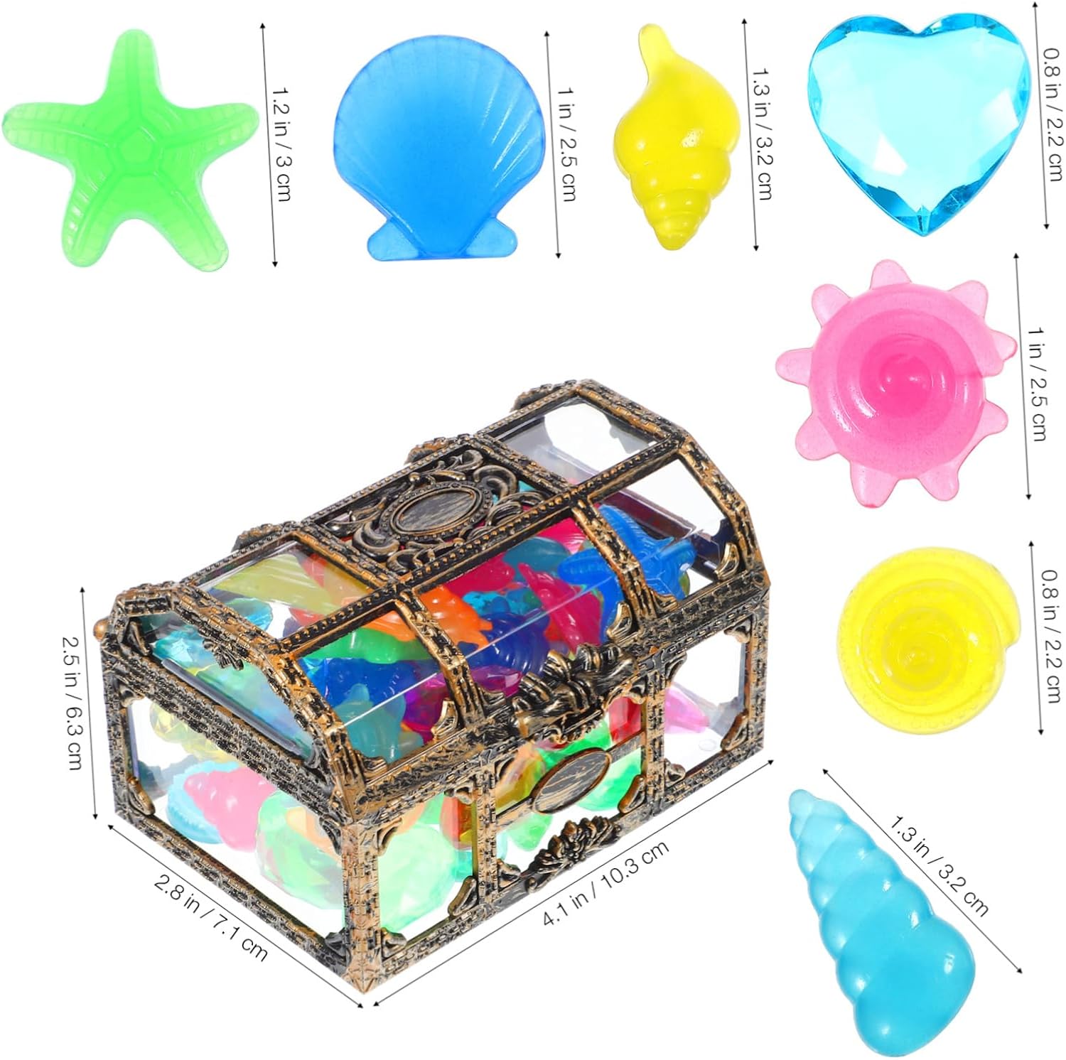 Vaguelly Pirate Treasure Chest with Diving Gems Set