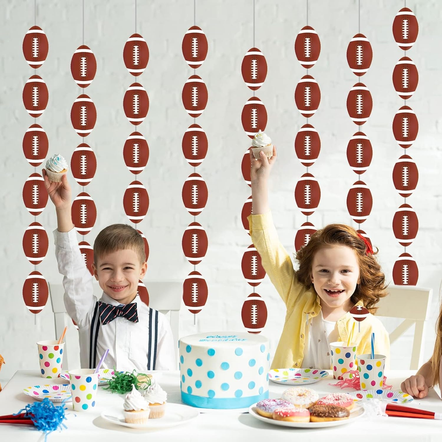 8 Pack Football Banners Garland Kit for Party Decorations