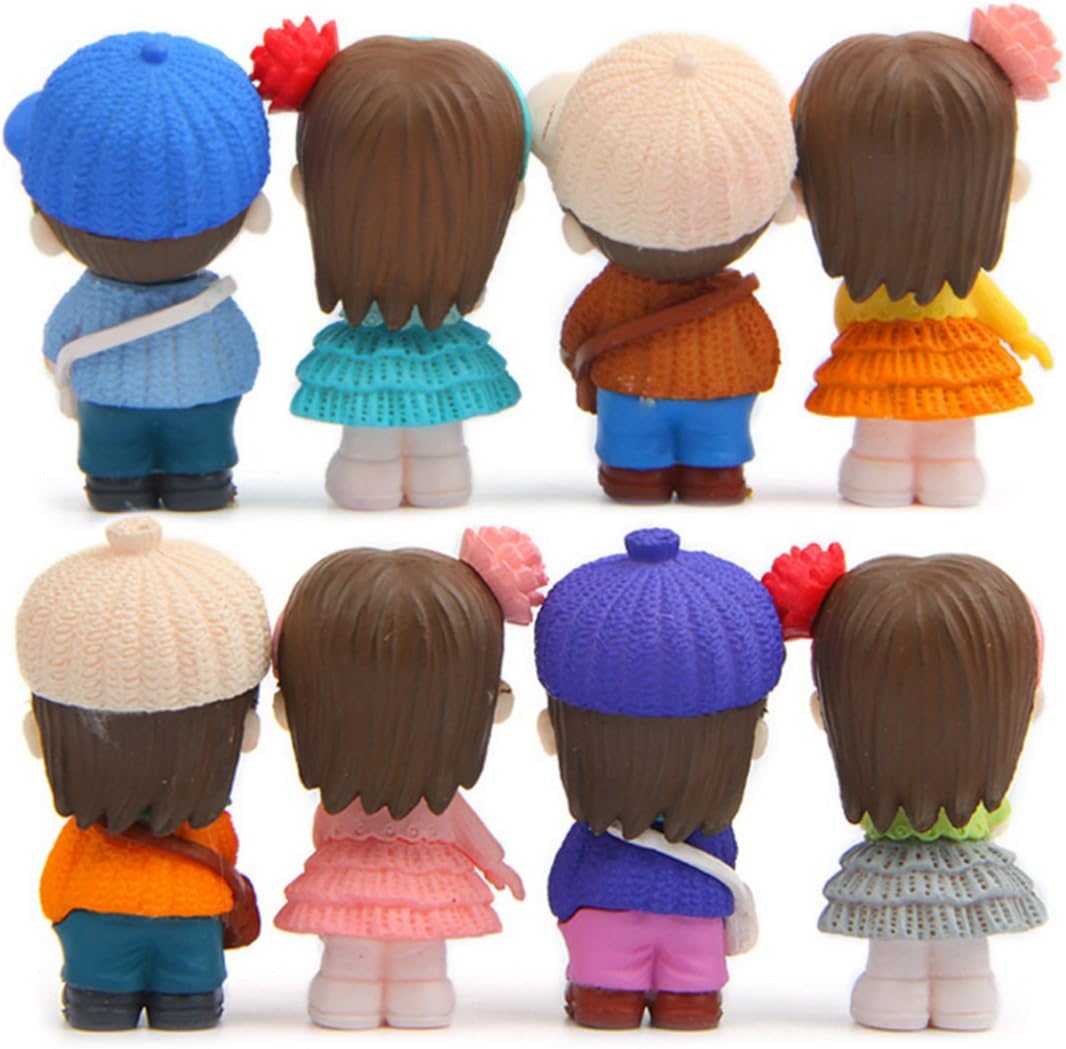 8 Pcs Cute Boys Girls Couple Figures Cake Toppers