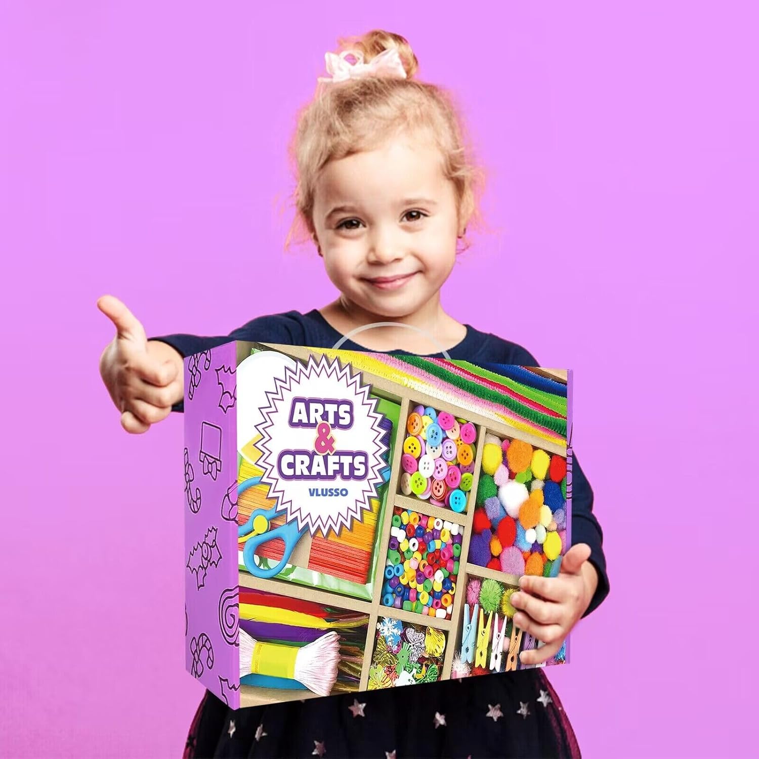 VLUSSO 3000Pcs Arts and Crafts Kit for Kids Ages 4-12