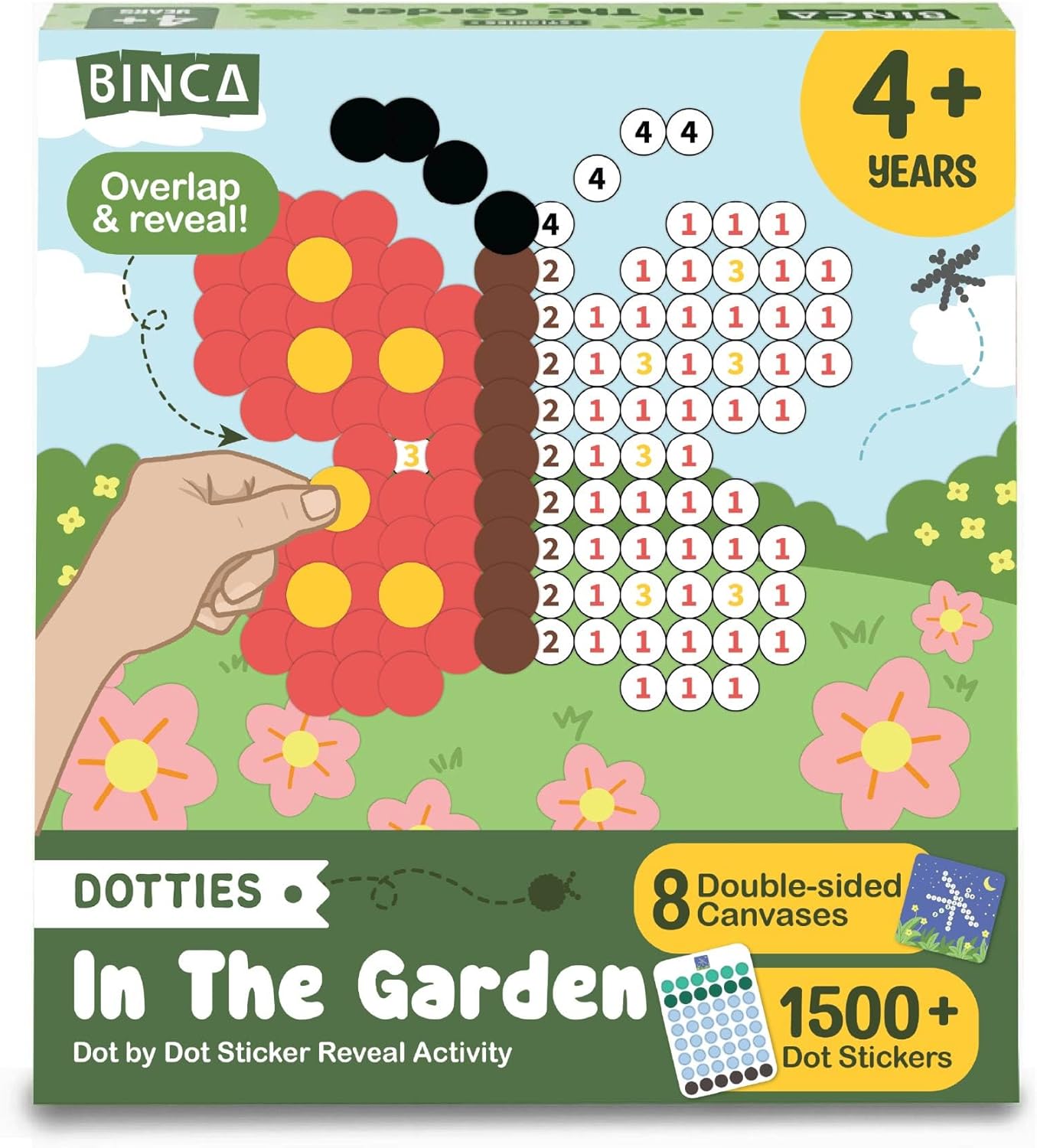 BINCA Dotties Dot Art Kit with 1500 Stickers for Kids 4-8