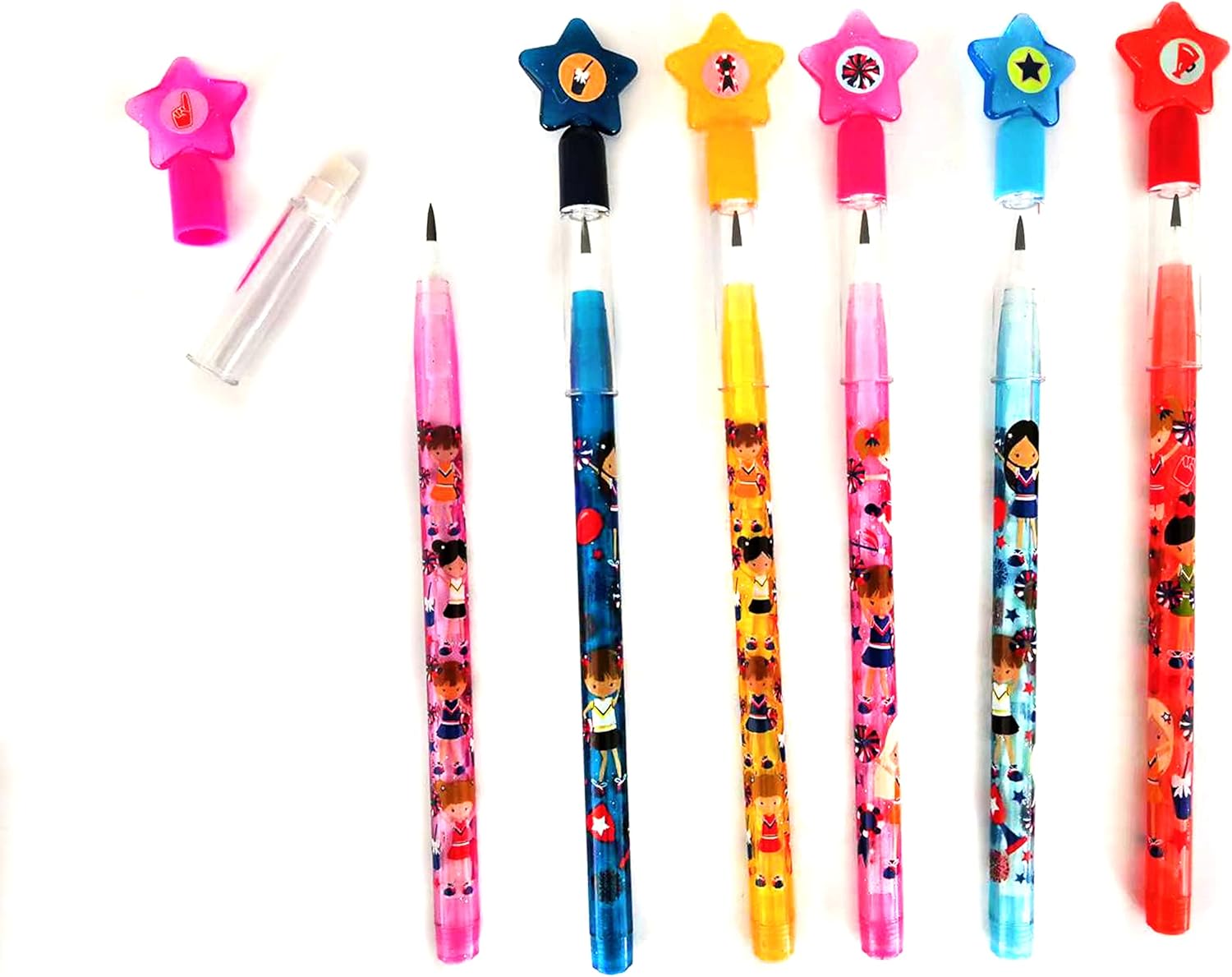 Tinymills Cheerleading Stackable Push Pencil Set 24 Pcs