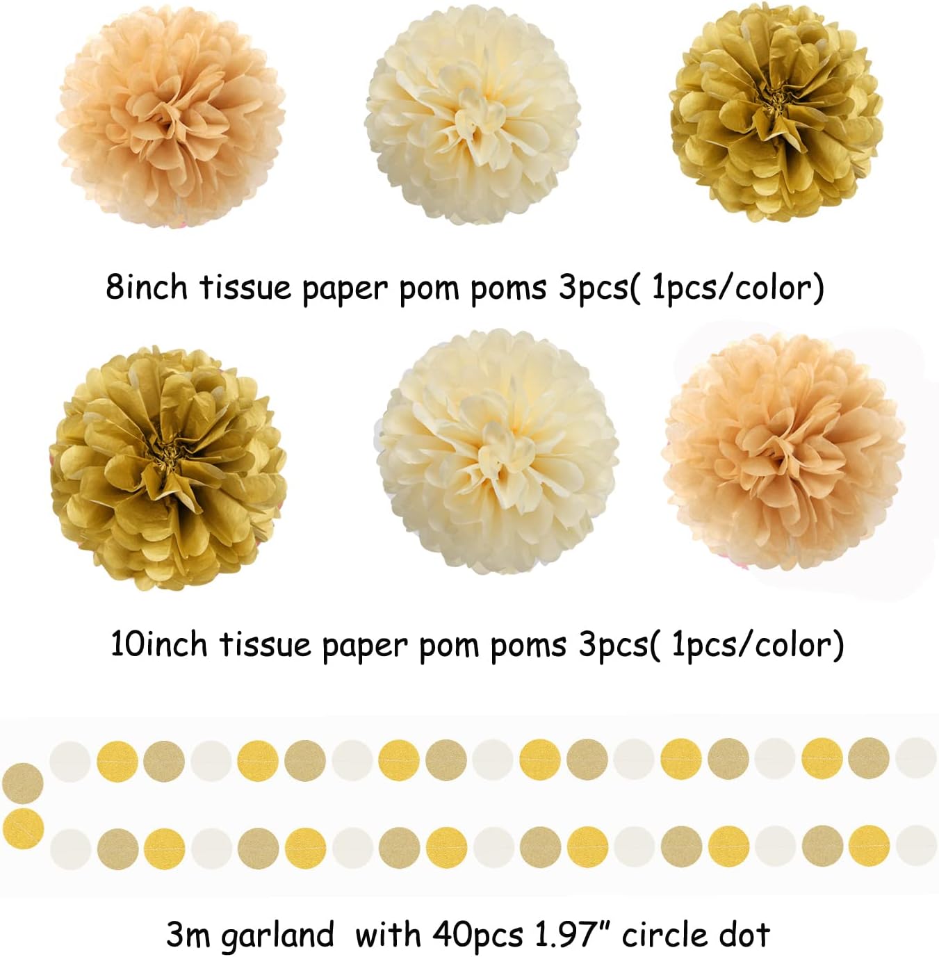 White Gold Champagne Party Decorations 23pcs Set