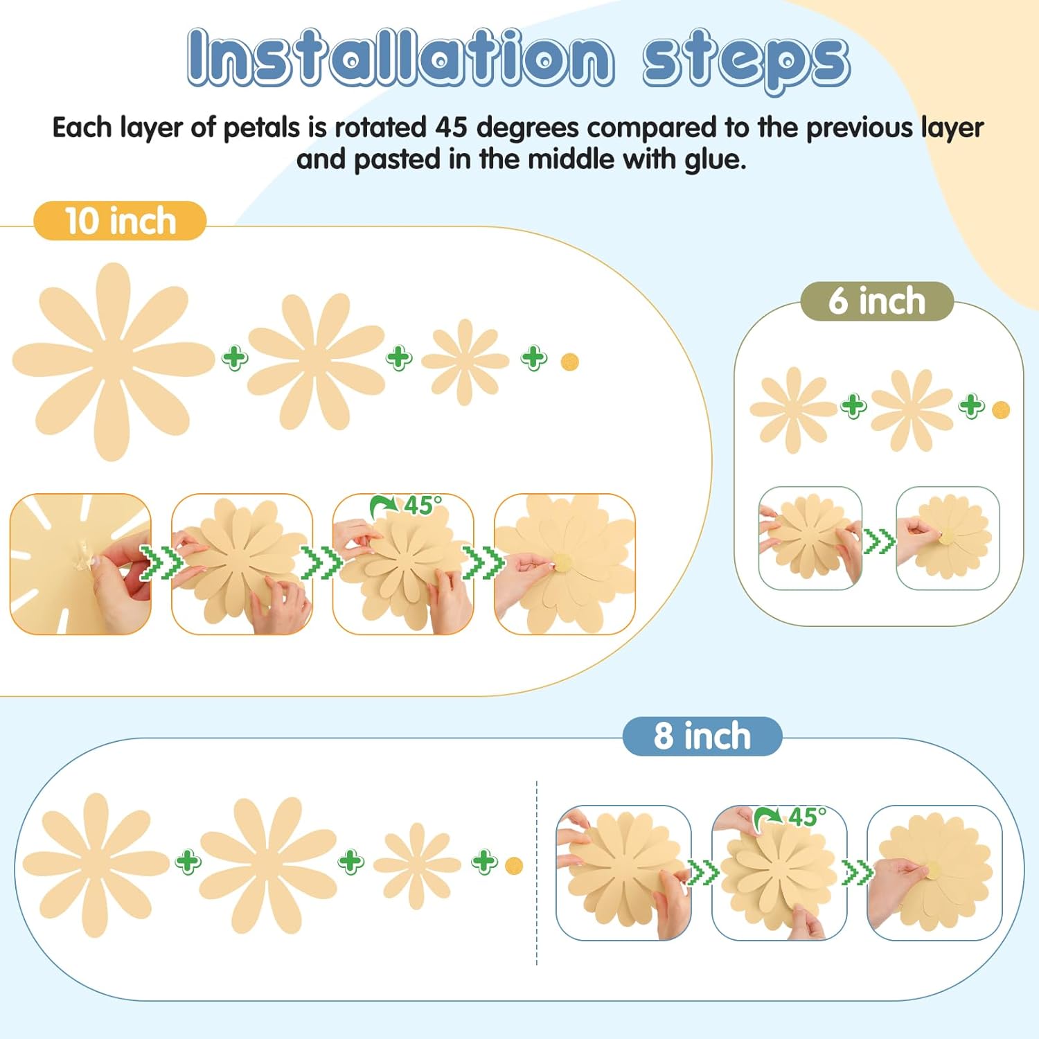 MotiMind 18 Pcs 3D Fiesta Floral Bulletin Board Decor